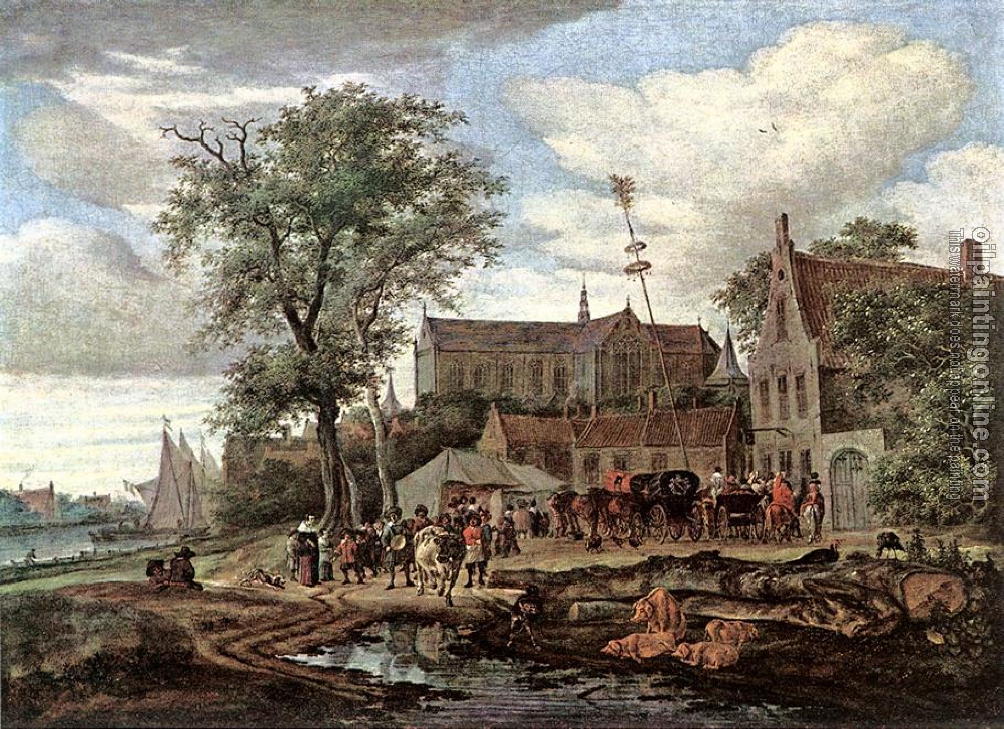 Ruysdael, Salomon van - Tavern with May Tree